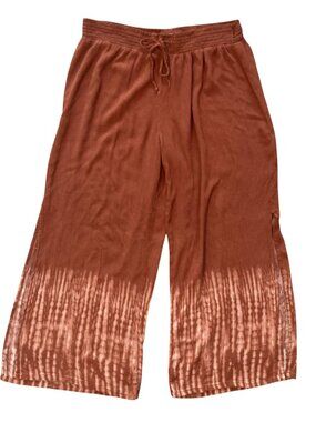 Women's / Junior's MUDD Tie-Dye Smocked Waist Wide Leg Side Slit Pants Size XL